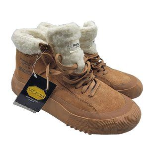 BrandBlack Capo Womens 7.5 Brown Sherpa Lining Vibram MegaGrip Sole Lace Up